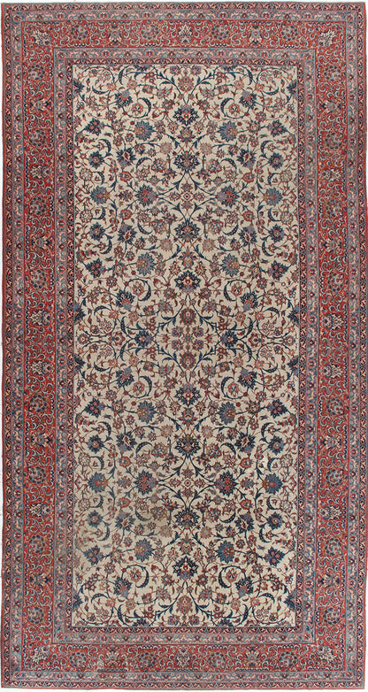 Tappeto Isfahan Antico Persiano Autentico | Annodato a Mano 481x244cm