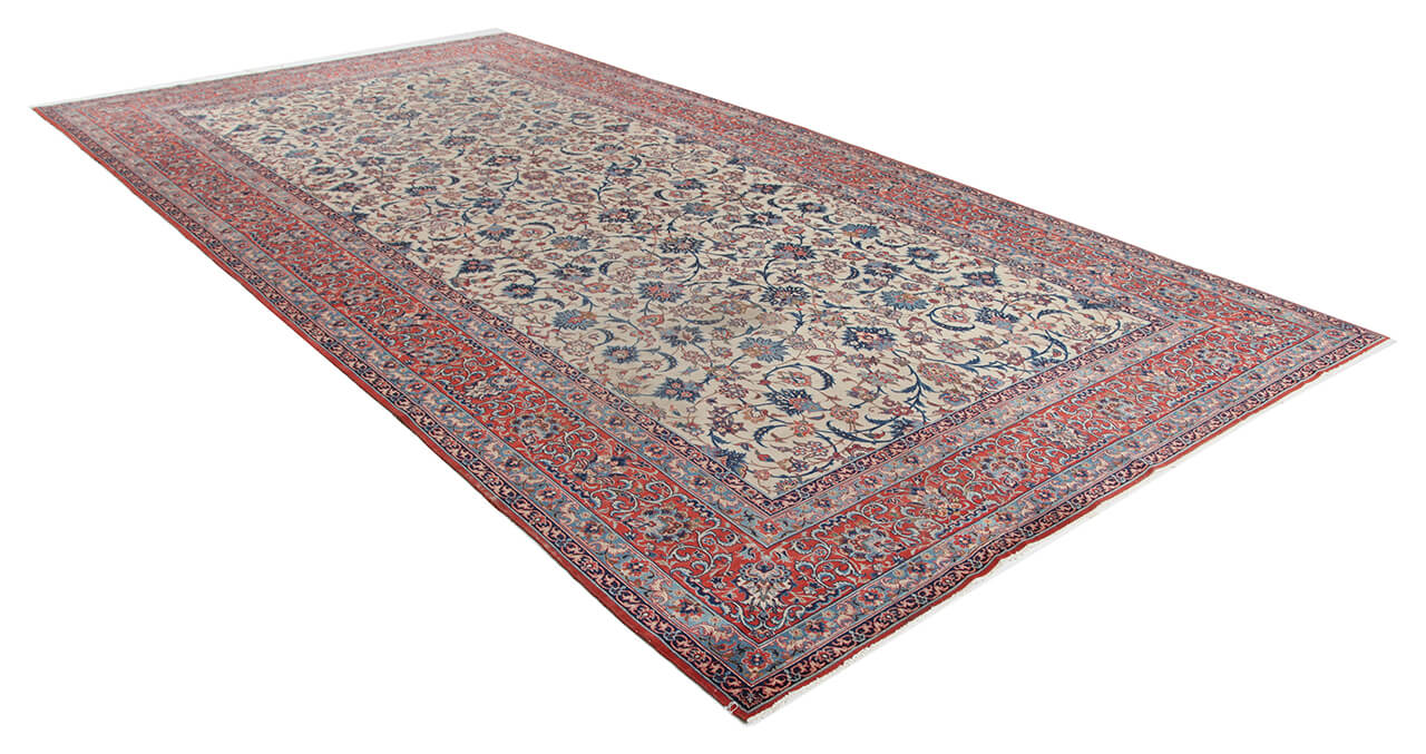 Tappeto Isfahan Antico Persiano Autentico | Annodato a Mano 481x244cm