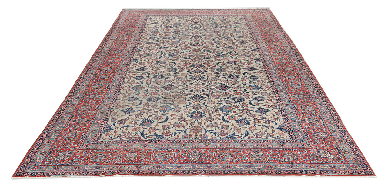Tappeto Isfahan Antico Persiano Autentico | Annodato a Mano 481x244cm