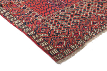 Antique Bouchara Oriental Rug: Authentic Turkmen Rug 183x115cm