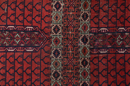 Antique Bouchara Oriental Rug: Authentic Turkmen Rug 183x115cm