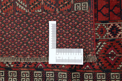 Antique Bouchara Oriental Rug: Authentic Turkmen Rug 183x115cm