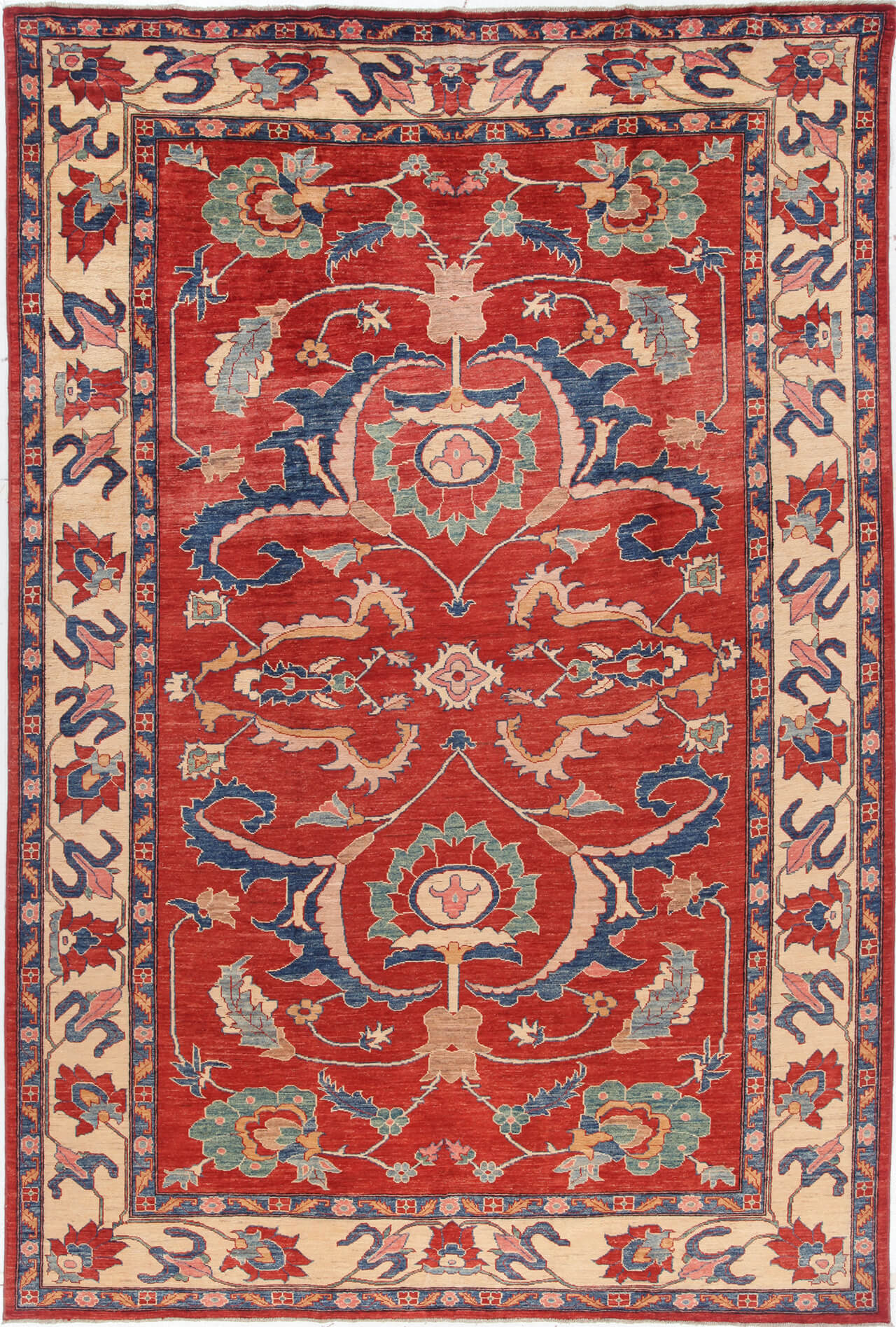 Classic Kazak carpet, Red, handmade, 334x222cm