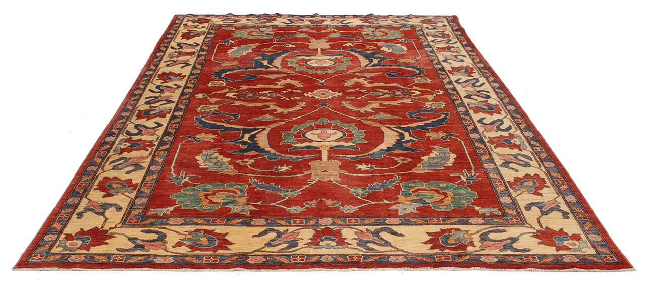 Classic Kazak carpet, Red, handmade, 334x222cm