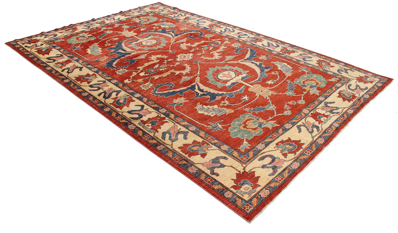Classic Kazak carpet, Red, handmade, 334x222cm