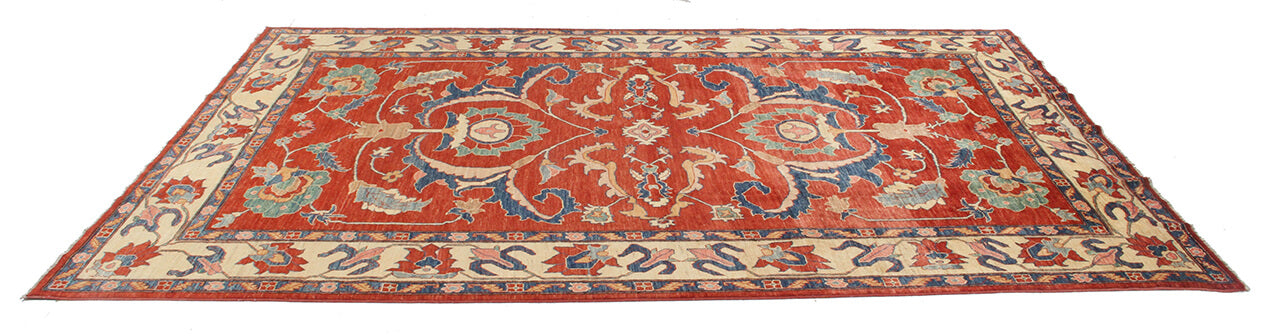 Classic Kazak carpet, Red, handmade, 334x222cm