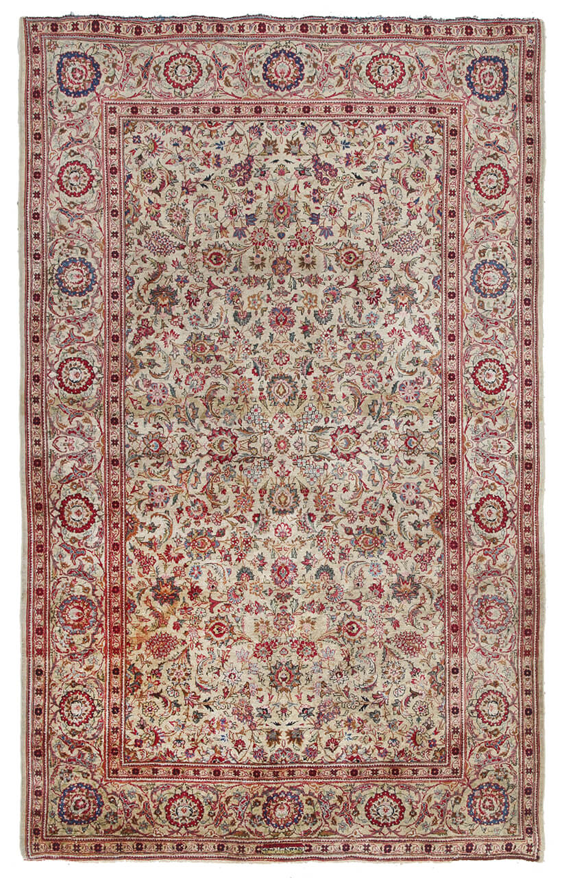Authentic Antique Persian Isfahan Rug | Hand-Knotted 208x127cm