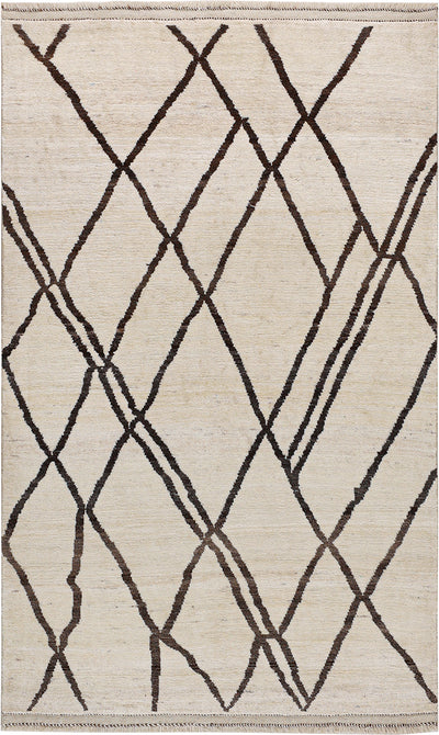 Tappeto design moderno bianco stile berbero, fatto a mano 237x141cm - CarpetLiving