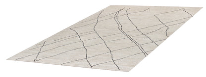 Modern design white Berber style carpet, handmade 237x165cm