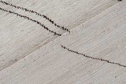 Modern design white Berber style carpet, handmade 237x165cm