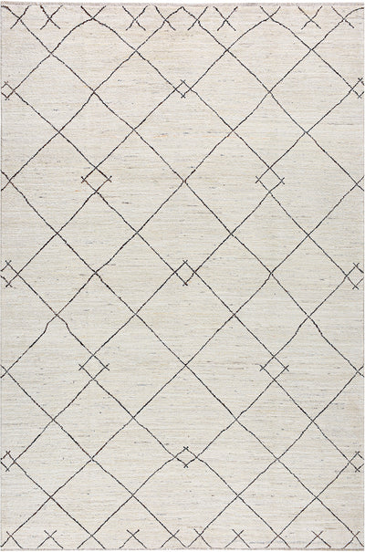 Tappeto design moderno bianco stile berbero, fatto a mano 298x190cm - CarpetLiving