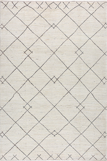 Modern design white Berber style carpet, handmade 298x190cm