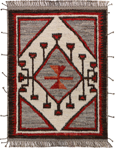 Tappeto stile berbero Navajo multicolore, fatto a mano 242x184cm - CarpetLiving