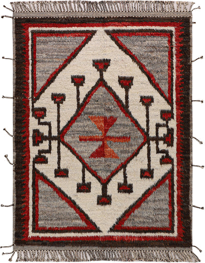 Navajo Berber style carpet multi, handmade 242x184cm