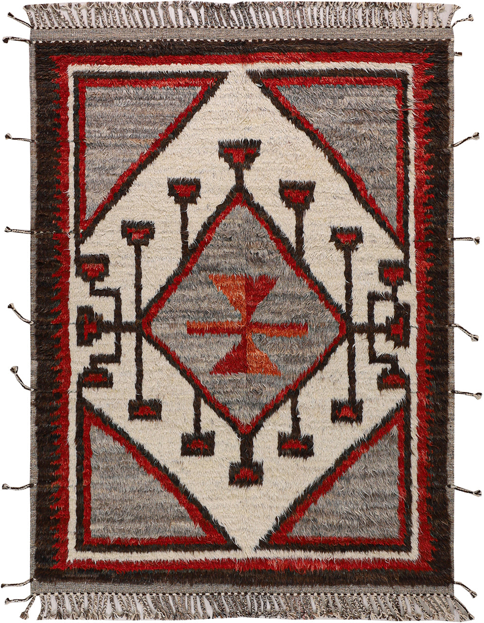Navajo Berber style carpet multi, handmade 242x184cm