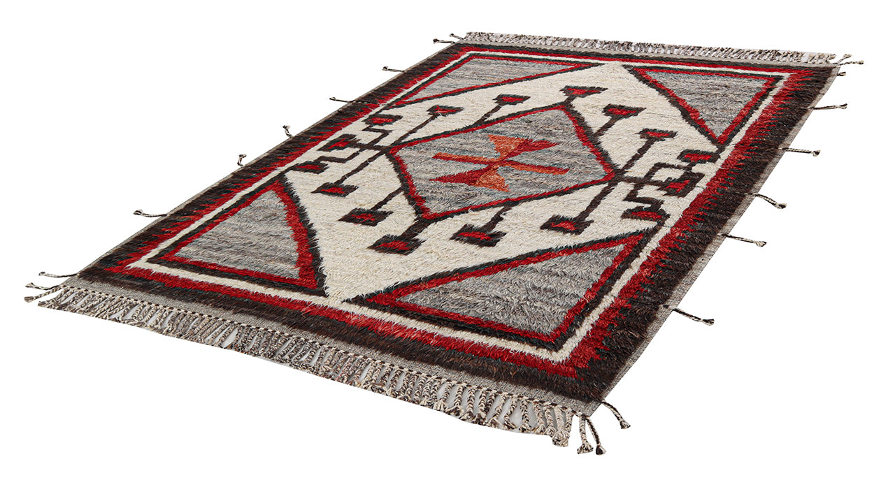 Navajo Berber style carpet multi, handmade 242x184cm