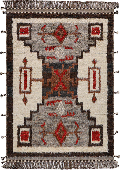 Tappeto stile berbero Navajo multicolore, fatto a mano 246x174cm - CarpetLiving