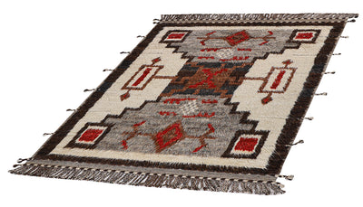 Tappeto stile berbero Navajo multicolore, fatto a mano 246x174cm - CarpetLiving