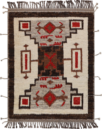 Tappeto stile berbero Navajo multicolore, fatto a mano 222x178cm - CarpetLiving