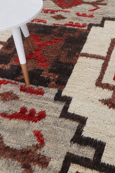 Tappeto stile berbero Navajo multicolore, fatto a mano 222x178cm - CarpetLiving