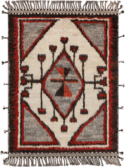 Tappeto stile berbero Navajo multicolore, fatto a mano 202x152cm - CarpetLiving