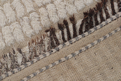 Modern design white Berber style carpet, handmade 239x170cm