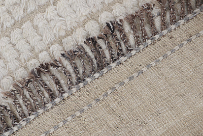 Tappeto design moderno bianco stile berbero, fatto a mano 236x190cm - CarpetLiving