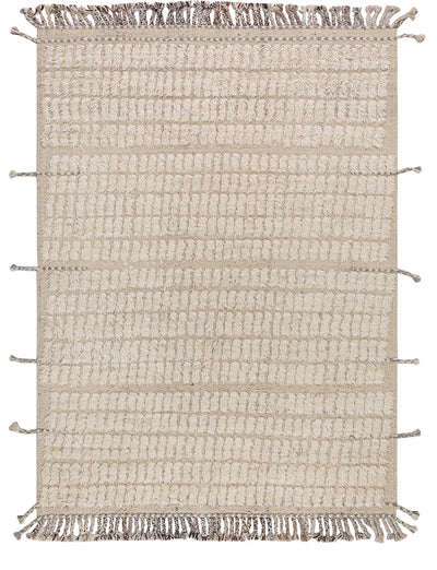 Tappeto design moderno bianco stile berbero, fatto a mano 241x176cm - CarpetLiving
