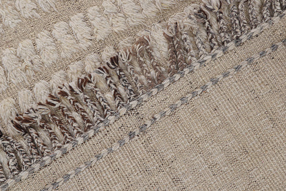 Modern design white Berber style carpet, handmade 241x176cm