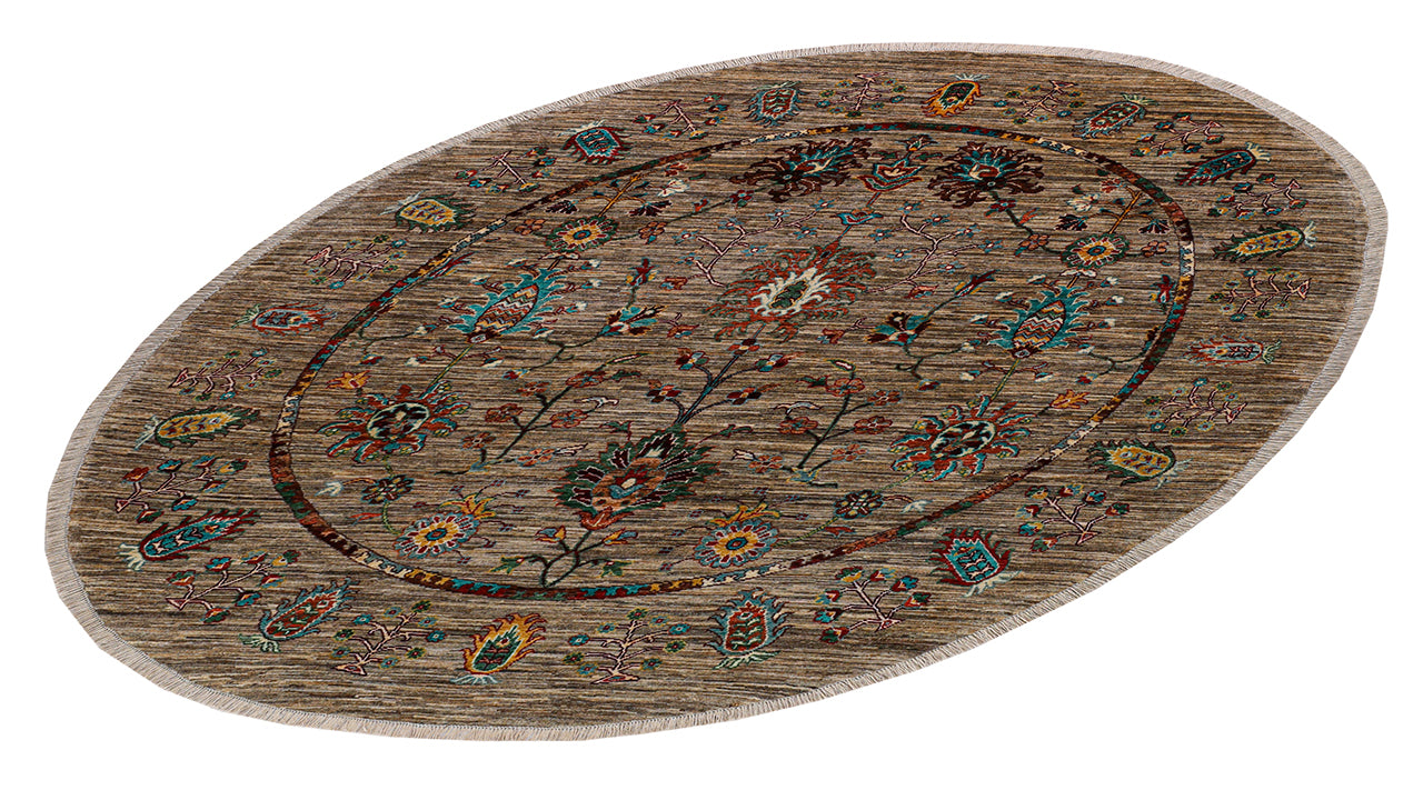 Handmade Ziegler Decorative Floral Rug, 218x203cm
