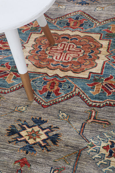 Tappeto Afghan Kazak premium in lana, fatto a mano 231x165cm