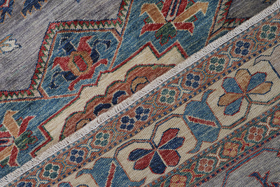 Tappeto Afghan Kazak premium in lana, fatto a mano 231x165cm
