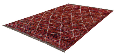 Tappeto berbero pelo lungo rosso, fatto a mano 292x215cm - CarpetLiving