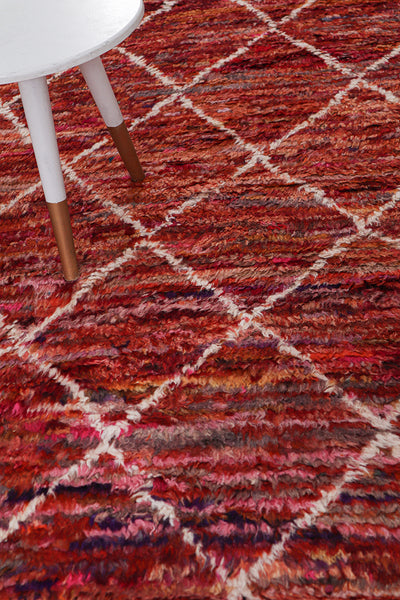 Tappeto berbero pelo lungo rosso, fatto a mano 292x215cm - CarpetLiving