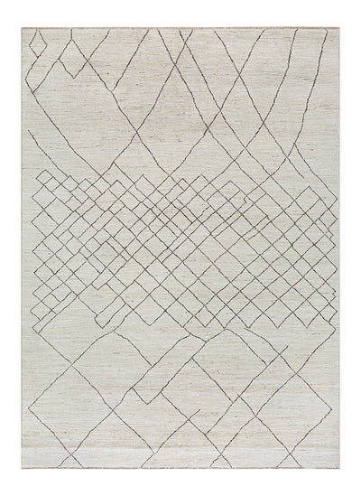 Tappeto design moderno bianco stile berbero, fatto a mano 348x249cm - CarpetLiving