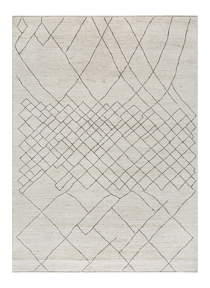Tappeto design moderno bianco stile berbero, fatto a mano 348x249cm