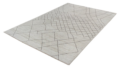 Tappeto design moderno bianco stile berbero, fatto a mano 348x249cm