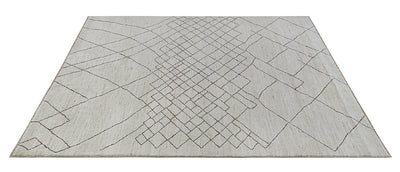 Tappeto design moderno bianco stile berbero, fatto a mano 348x249cm - CarpetLiving