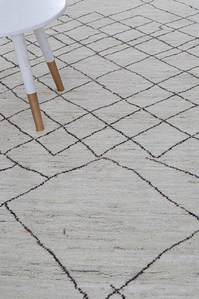 Tappeto design moderno bianco stile berbero, fatto a mano 348x249cm - CarpetLiving