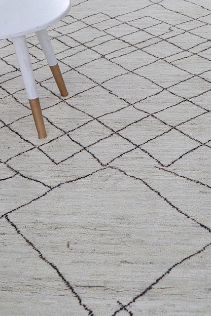 Tappeto design moderno bianco stile berbero, fatto a mano 348x249cm