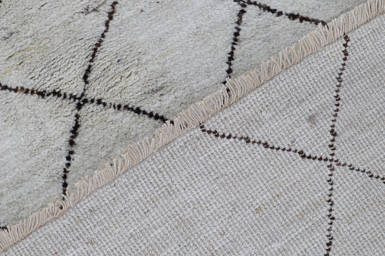 Tappeto design moderno bianco stile berbero, fatto a mano 348x249cm