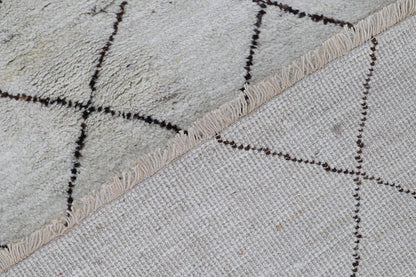 Tappeto design moderno bianco stile berbero, fatto a mano 348x249cm