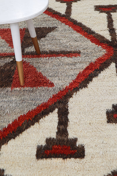 Tappeto stile berbero Navajo multicolore, fatto a mano 308x259cm - CarpetLiving