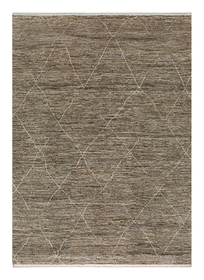 Tappeto design moderno marrone stile berbero, fatto a mano 288x204cm - CarpetLiving