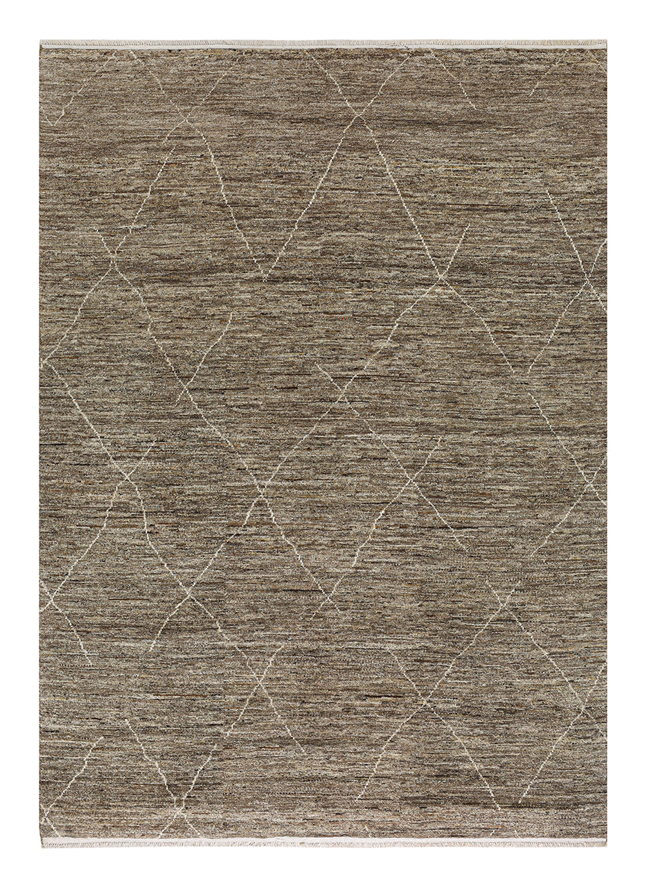 Modern design brown Berber style carpet, handmade 288x204cm