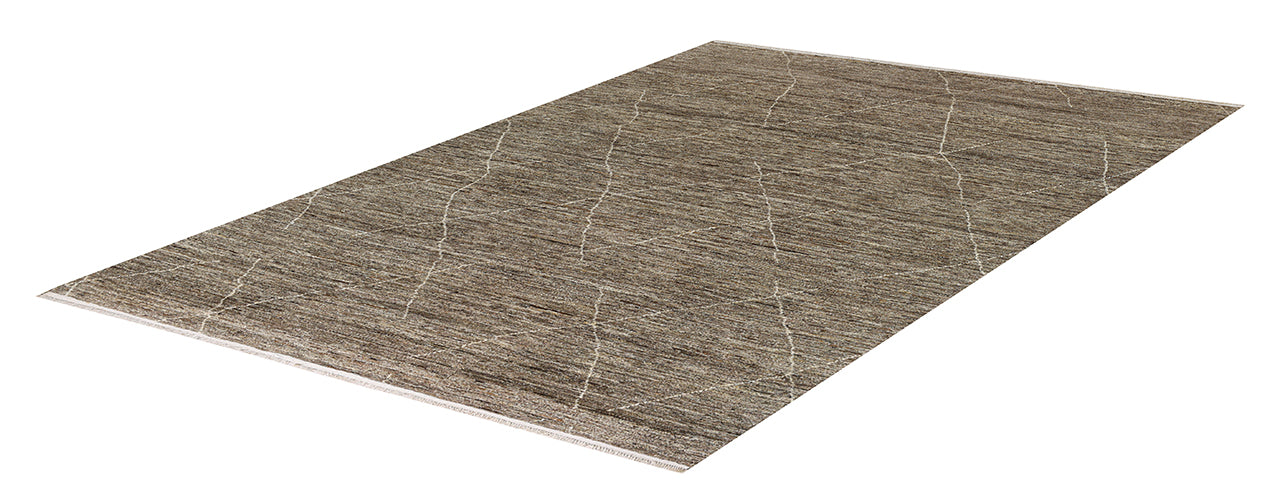 Modern design brown Berber style carpet, handmade 288x204cm