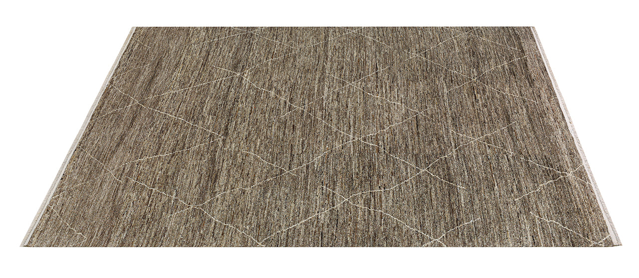 Modern design brown Berber style carpet, handmade 288x204cm