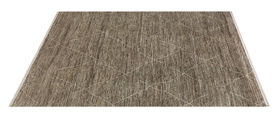 Tappeto design moderno marrone stile berbero, fatto a mano 288x204cm - CarpetLiving