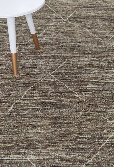 Tappeto design moderno marrone stile berbero, fatto a mano 288x204cm - CarpetLiving