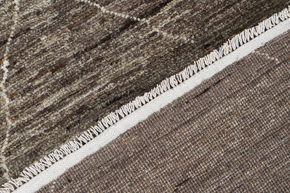 Modern design brown Berber style carpet, handmade 288x204cm